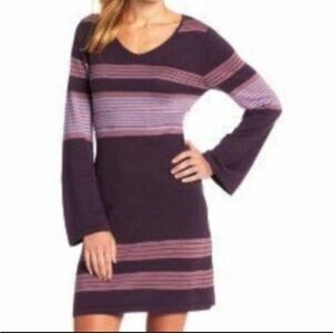 PrAna Breathe Purple Striped Tie Back Sweater Dress size Women’s XS